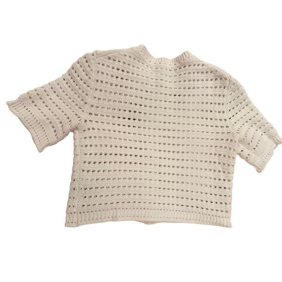 J.Crew Open-Stitch Short-Sleeve Cardigan | Size S - Picture 2 of 7